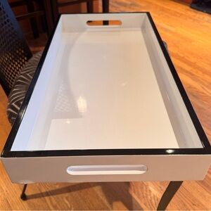 Williams-Sonoma Home White Tray with Black Trim Accent